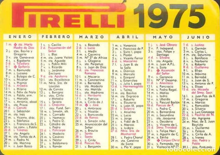Colecionismo Calend&aacute;rios: CALENDARIO PUBLICIDAD PIRELLI - A&Ntilde;O 1975