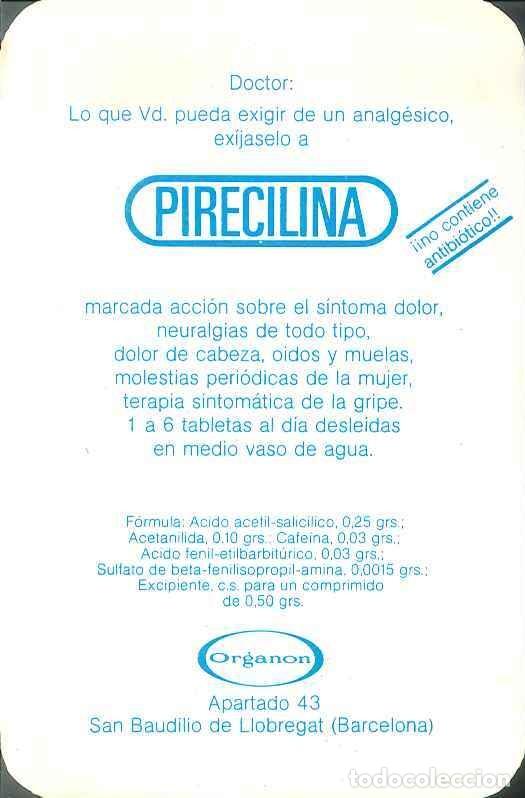 Colecionismo Calend&aacute;rios: CALENDARIO PUBLICIDAD FARMACIA - PIRECILINA - A&Ntilde;O 1975