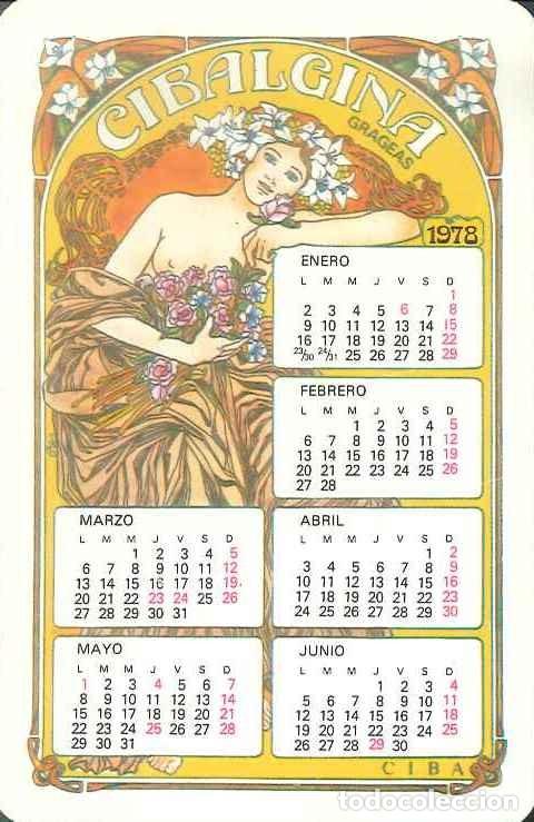 Colecionismo Calend&aacute;rios: CALENDARIO PUBLICIDAD FARMACIA - CIBALGINA - A&Ntilde;O 1977 / 1978