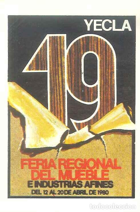 Colecionismo Calend&aacute;rios: CALENDARIO PUBLICIDAD - 19&ordm; FERIA REGIONAL DEL MUEBLE - YECLA (MURCIA) - A&Ntilde;O 1980
