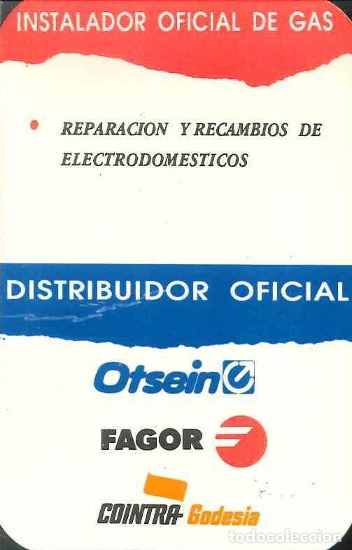Colecionismo Calend&aacute;rios: CALENDARIO PUBLICIDAD INSTALADOR OFICIAL GAS (OTSEIN - FAGOR - COINTRA) (GIJ&Oacute;N) - A&Ntilde;O 1989