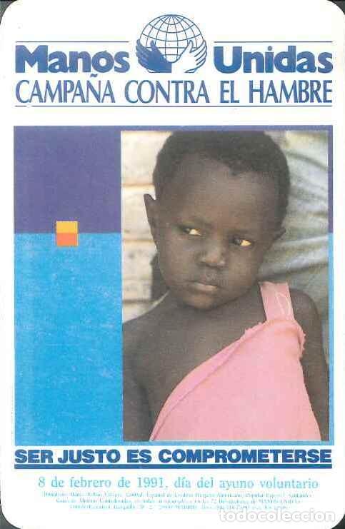 Colecionismo Calend&aacute;rios: CALENDARIO PUBLICIDAD MANOS UNIDAS - A&Ntilde;O 1991