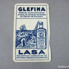 Coleccionismo Calendarios: CALENDARIO PUBLICITARIO DE CELULOIDE DE GLEFINA. LASA. LABORATORIOS ANDRÓMACO 1930. Lote 320332313
