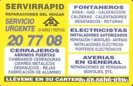 Coleccionismo Calendarios: CALENDARIO PUBLICIDAD - SERVIRAPID - 207708 - A&Ntilde;O 1998
