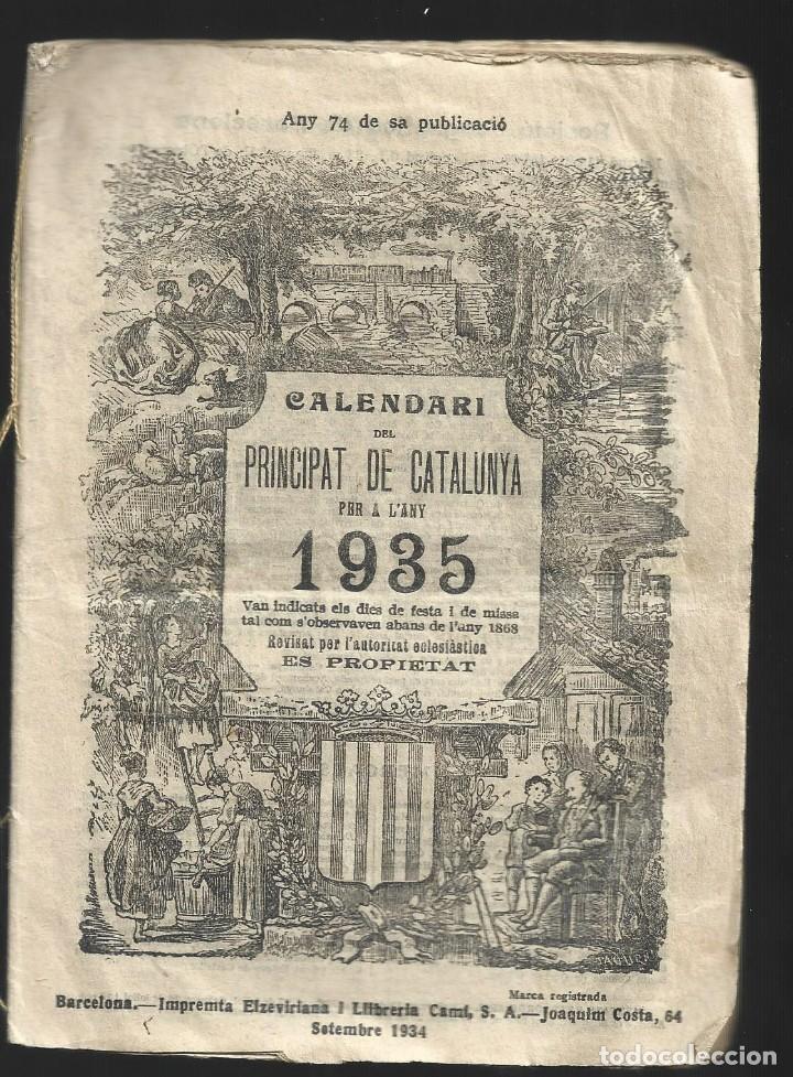 Coleccionismo Calendarios: 1 CALENDARIO ANTIGUO Calendari del Principat de Catalunya 1935