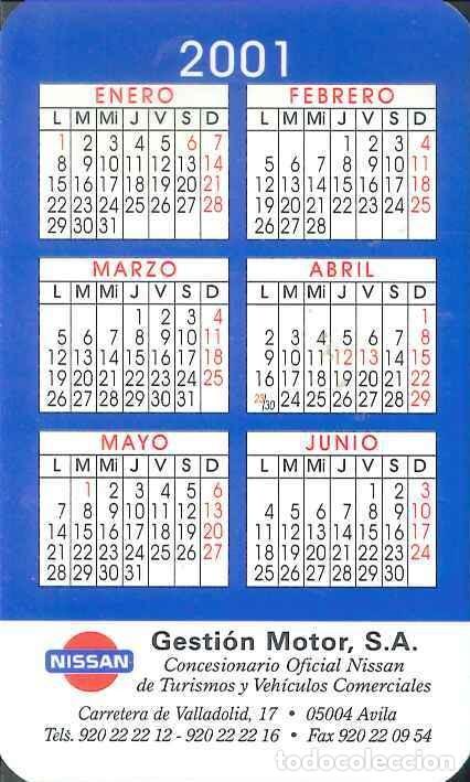 Coleccionismo Calendarios: CALENDARIO PUBLICIDAD NISSAN GESTION MOTOR S.A. (&Aacute;VILA) - A&Ntilde;O 2001