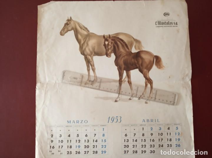 Coleccionismo calendarios: hoja de calendario marzo y abril 1953 mide 41 x 45 c.m.