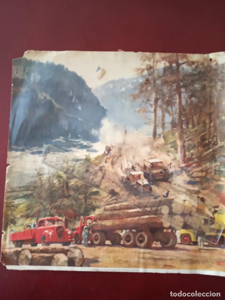 Coleccionismo calendarios: dibujo de riera rojas firestone en la explotacion de la riqueza nacional mide 36 x 36 c.m.