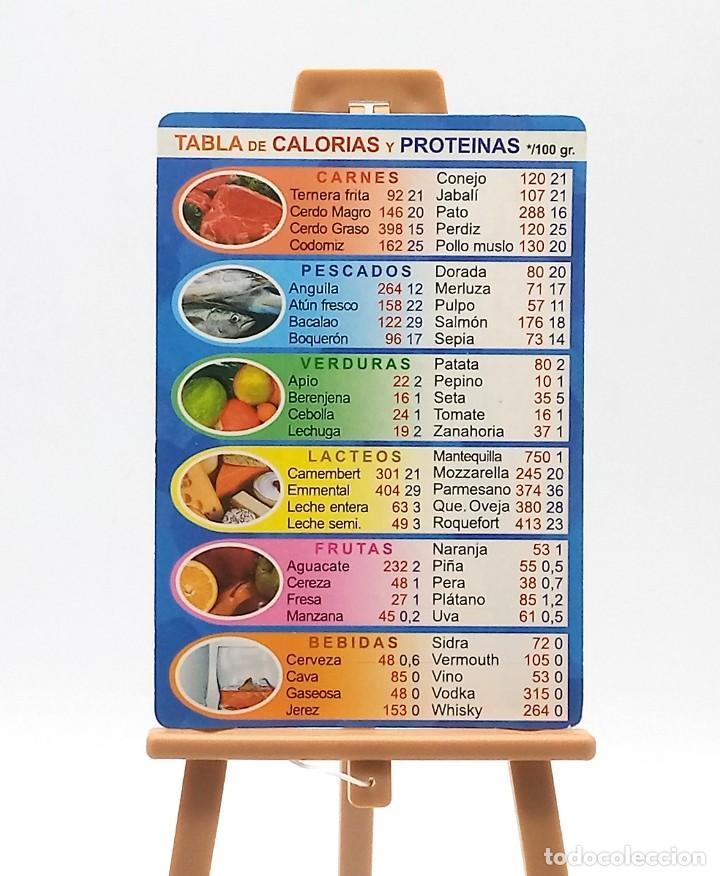 Colecionismo Calend&aacute;rios: Calendario de bolsillo - 2008 - Alimentos - Tabla de calor&iacute;as y prote&iacute;nas - Serie CB 92