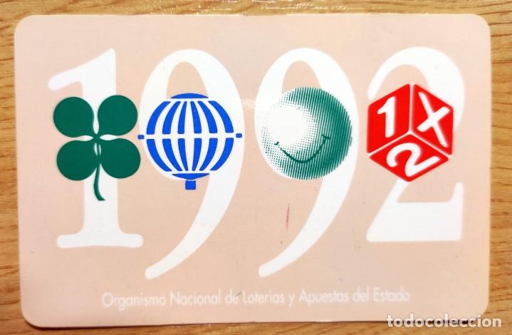 Collectables Calendars: CALENDARIO DE BOLSILLO TEMA LOTERIA NACIONAL 1992 ORGANISMO NACIONAL DE LOTERIAS APUESTAS ESTADO