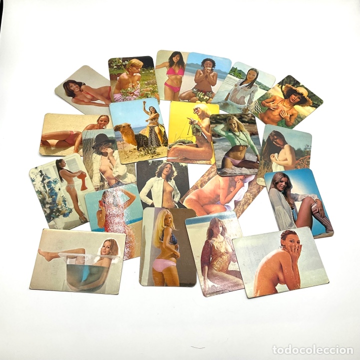 Coleccionismo Calendarios: 21 calendarios de bolsillo publicitarios a&ntilde;o 1976 con fotograf&iacute;as de mujeres