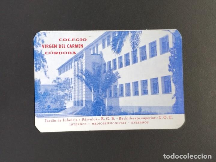 Coleccionismo Calendarios: VCK 1687 Calendario bolsillo - A&Ntilde;O 1972 - COLEGIO VIRGEN DEL CARMEN - C&Oacute;RDOBA