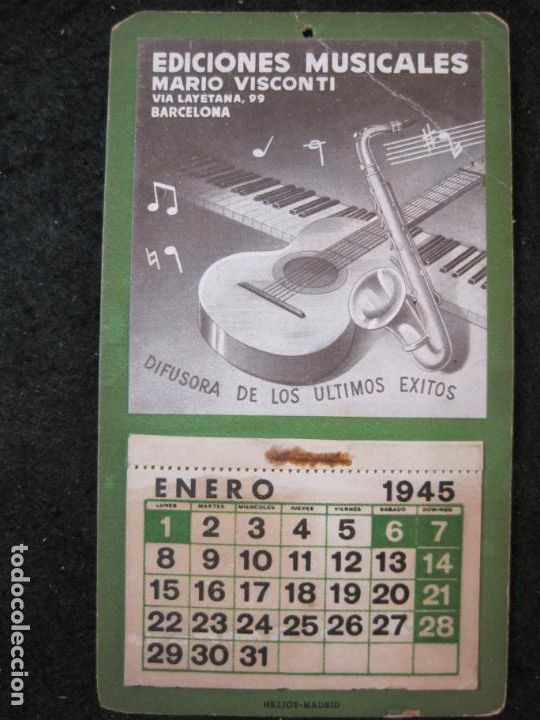 Coleccionismo calendarios: BARCELONA-EDICIONES MUSICALES MARIO VISCONIT-CALENDARIO A&Ntilde;O 1945-VER FOTOS-(92.189)