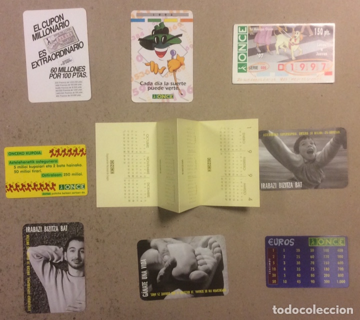 Colecionismo Calend&aacute;rios: ONCE. LOTE DE 9 CALENDARIOS PUBLICITARIOS DIFERENTES DESDE 1984 A 2002
