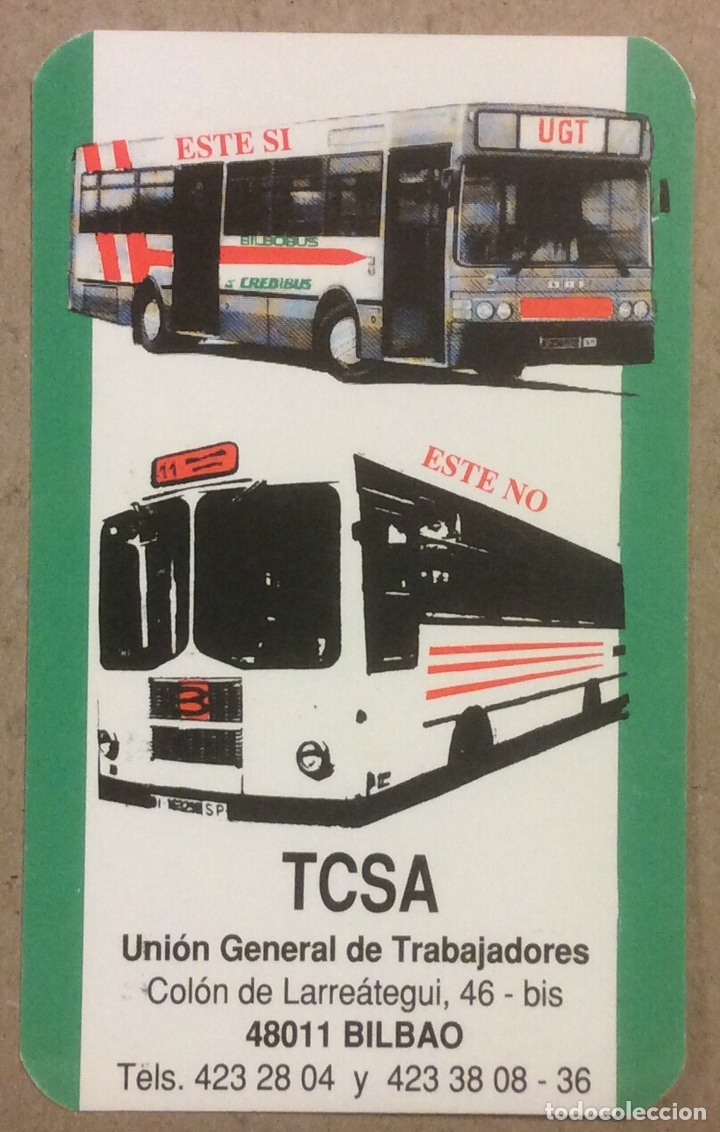 Sammeln von Kalendern: TCSA - UGT (BILBAO). CALENDARIOS PUBLICITARIO DEL A&Ntilde;O 1992