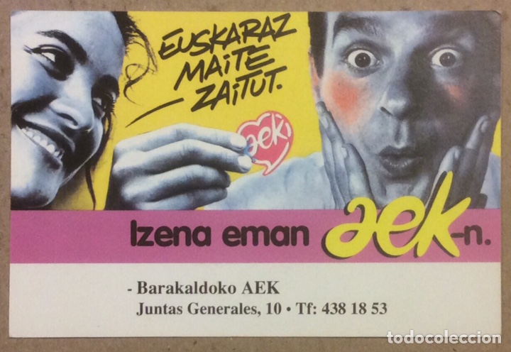 Colecionismo Calend&aacute;rios: BARAKALDOKO AEK, EUSKARAZ MAITE ZAITUT. CALENDARIO PUBLICITARIO DEL A&Ntilde;O 1994