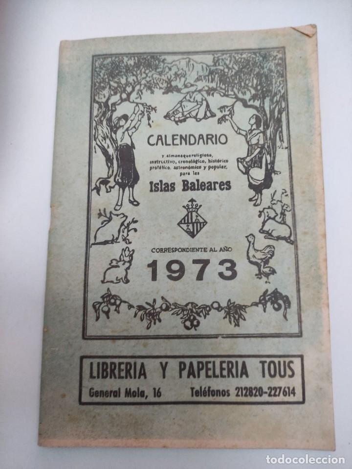 Coleccionismo calendarios: Paren&ograve;stic Islas Baleares 1973 - Foto 1
