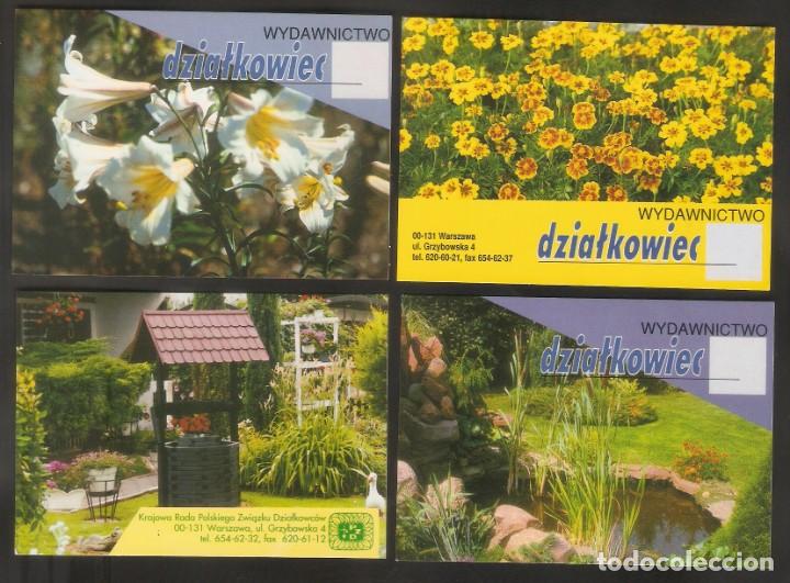 Coleccionismo calendarios: 4 CALENDARIOS DE BOLSILLO DE POLONIA A&Ntilde;O 2002 FLORA - FLORES Y JARDINES - VER FOTO REVERSOS