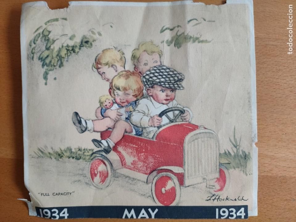 Coleccionismo calendarios: Ilustraci&oacute;n calendario antiguo 1934