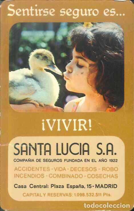 Coleccionismo Calendarios: CALENDARIO PUBLICIDAD SEGUROS - SANTA LUCIA - A&Ntilde;O 1977