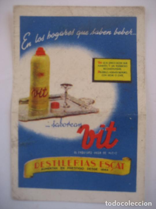 Coleccionismo calendarios: Vit. Destilerias Escat. 1944. Licor de Huevo.