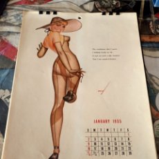 Coleccionismo Calendarios: CALENDARIO 1955 ESQUIRE USA PIN UP DE PARED COMPLETO. Lote 341838573