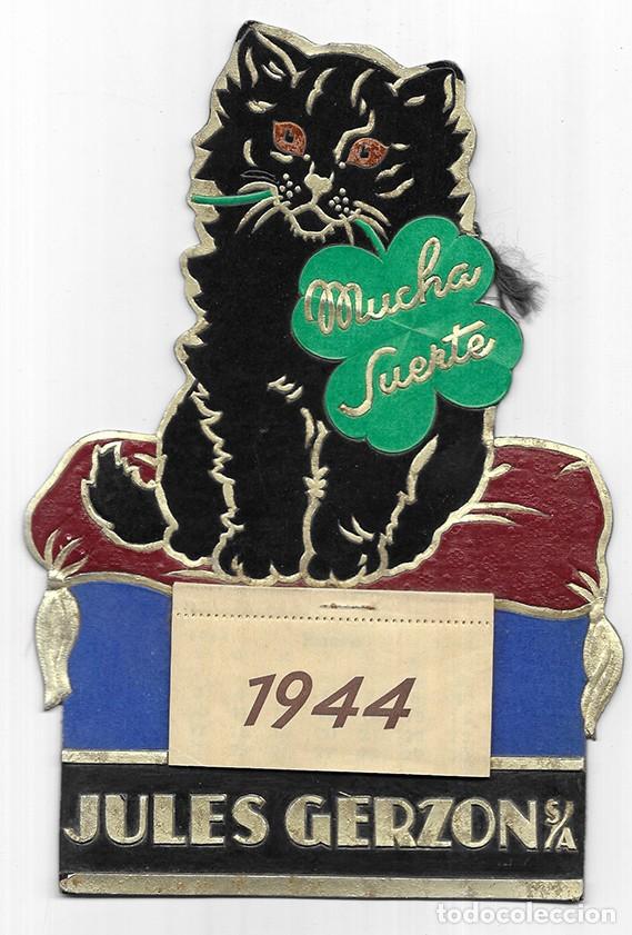 Coleccionismo Calendarios: Cartel Publicidad de JULES GERZON S.A. Mucha Suerte. 1944