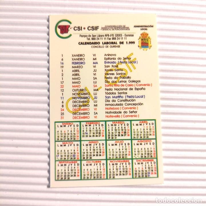 Collectables Calendars: CALENDARIO * POLITICO SINDICAL * CSI . CSIF 1999 . POLICIA LOCAL * OURENSE
