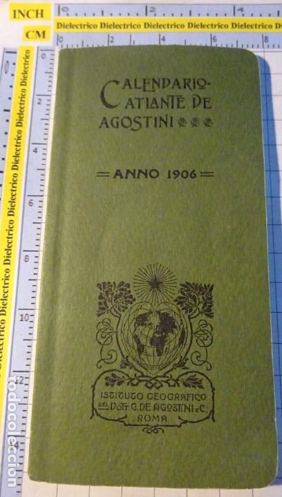 Colecionismo Calend&aacute;rios: CALENDARIO ALMANAQUE FACS&Iacute;MIL DE ITALIA A&Ntilde;O 1906. ATLANTE DE AGOSTINI. INSTITUTO GEOGRAFICO