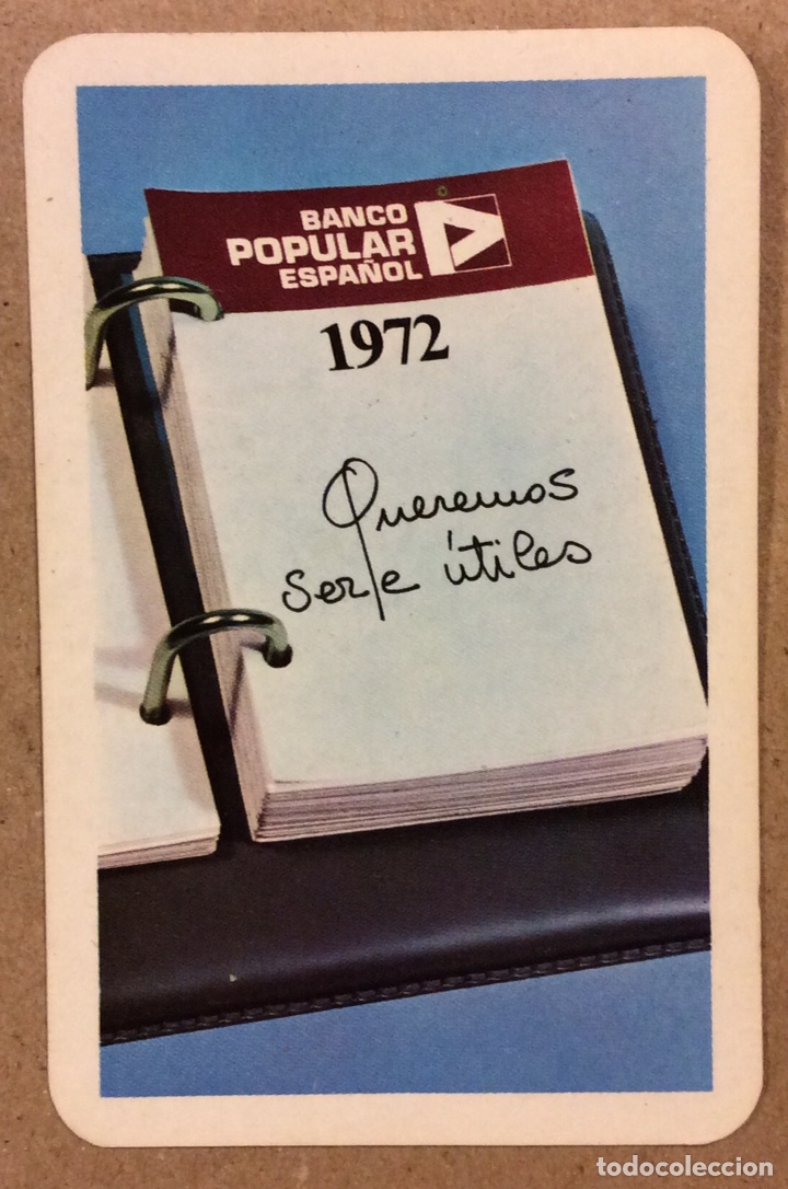 Colecionismo Calend&aacute;rios: BANCO POPULAR ESPA&Ntilde;OL. CALENDARIO PUBLICITARIO DE 1972