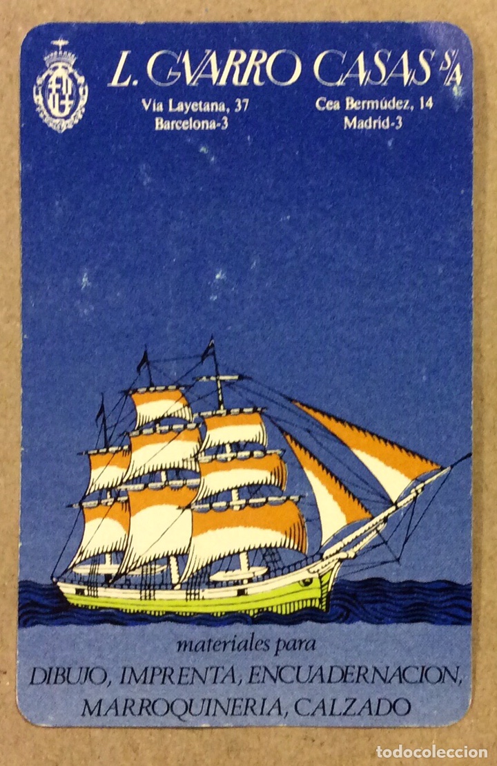 Collezionismo Calendari: L. GVARRO CASAS S.A. CALENDARIO PUBLICITARIO FOURNIER DE 1977.