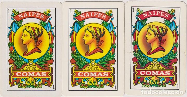 Coleccionismo Calendarios: As de Oros. Lote de 3 Calendarios, Naipes Comas 1989, 1996 y 1998