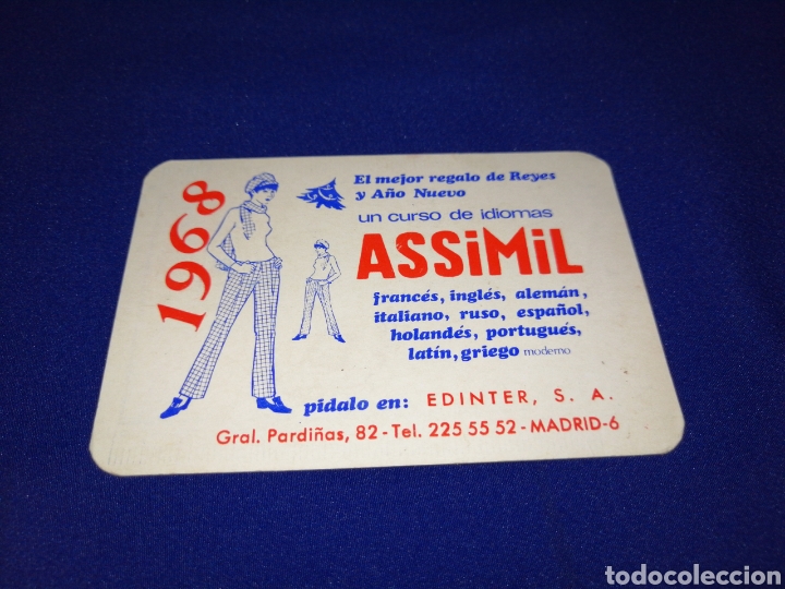Coleccionismo calendarios: IDIOMAS ASSIMIL 1968 CALENDARIO - Foto 1