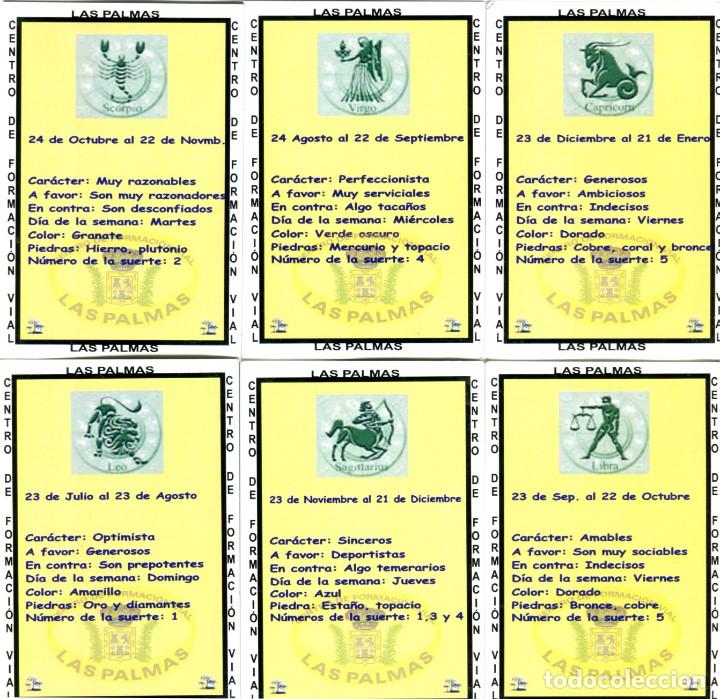 Coleccionismo calendarios: 12 Calendarios tema Hor&oacute;scopos / zodiaco, 2009 Centro de Formaci&oacute;n Vial Las Palmas