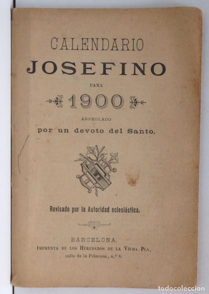Coleccionismo Calendarios: Calendario Josefino para 1900