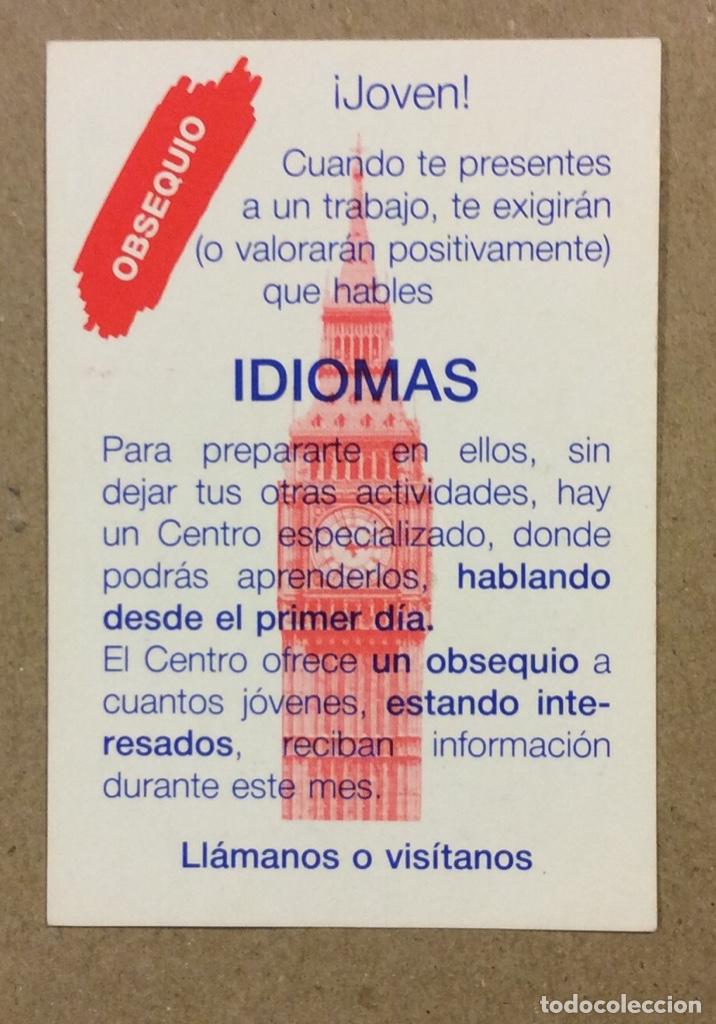 Collectables Calendars: IDIOMAS VIVOS (MADRID - BILBAO). CALENDARIO PUBLICITARIO DE 1990.