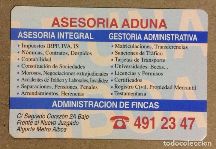 Sammeln von Kalendern: ASESOR&Iacute;A ADUNA (ALGORTA). CALENDARIO PUBLICITARIO DE 1998.