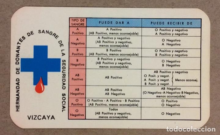 Colecionismo Calend&aacute;rios: HERMANDAD DE DONANTES DE SANGRE DE LA SEGURIDAD SOCIAL VIZCAYA. CALENDARIO PUBLICITARIO DE 1985.