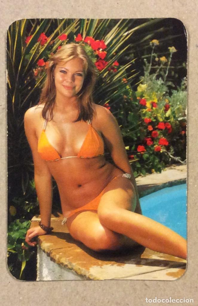 Coleccionismo calendarios: FERRETER&Iacute;A LEAL Y TAXI L. TEMPRANO (ERANDIO). CALENDARIO PUBLICITARIO DE 1975. CHICA BIKINI