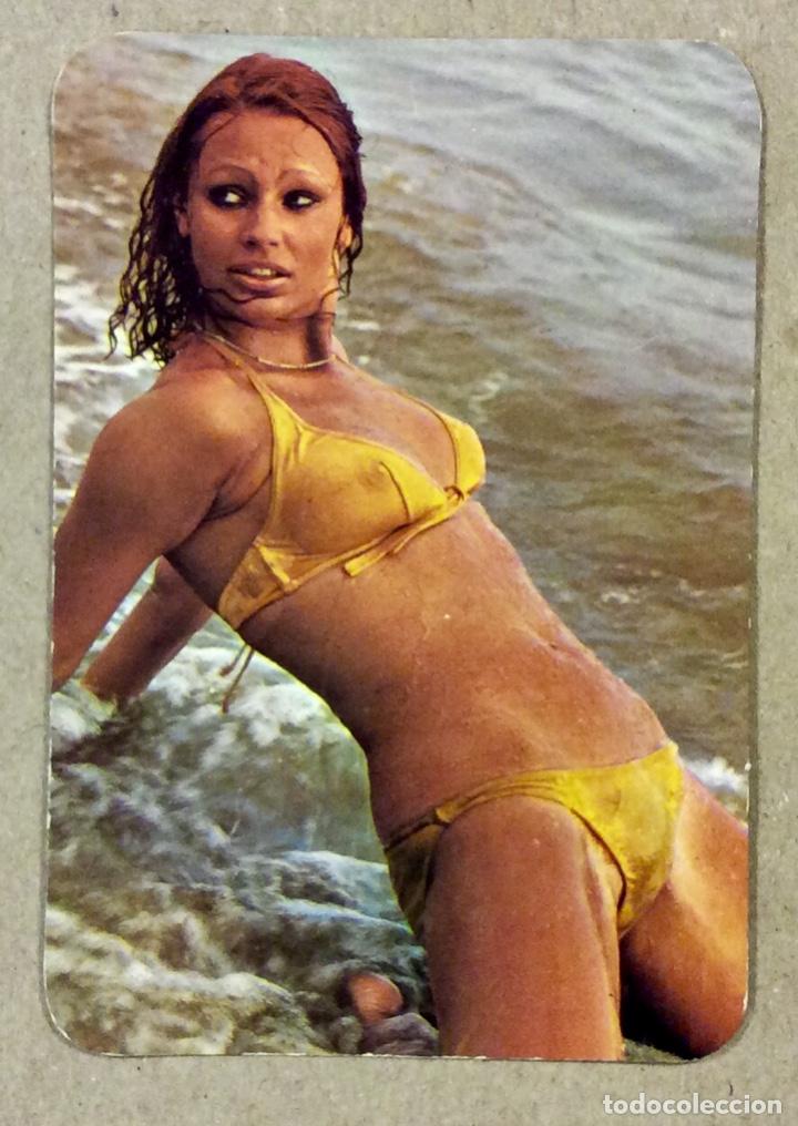 Coleccionismo calendarios: FERRETER&Iacute;A LEAL Y TAXI L. TEMPRANO (ERANDIO). CALENDARIO PUBLICITARIO DE 1975. CHICA BIKINI