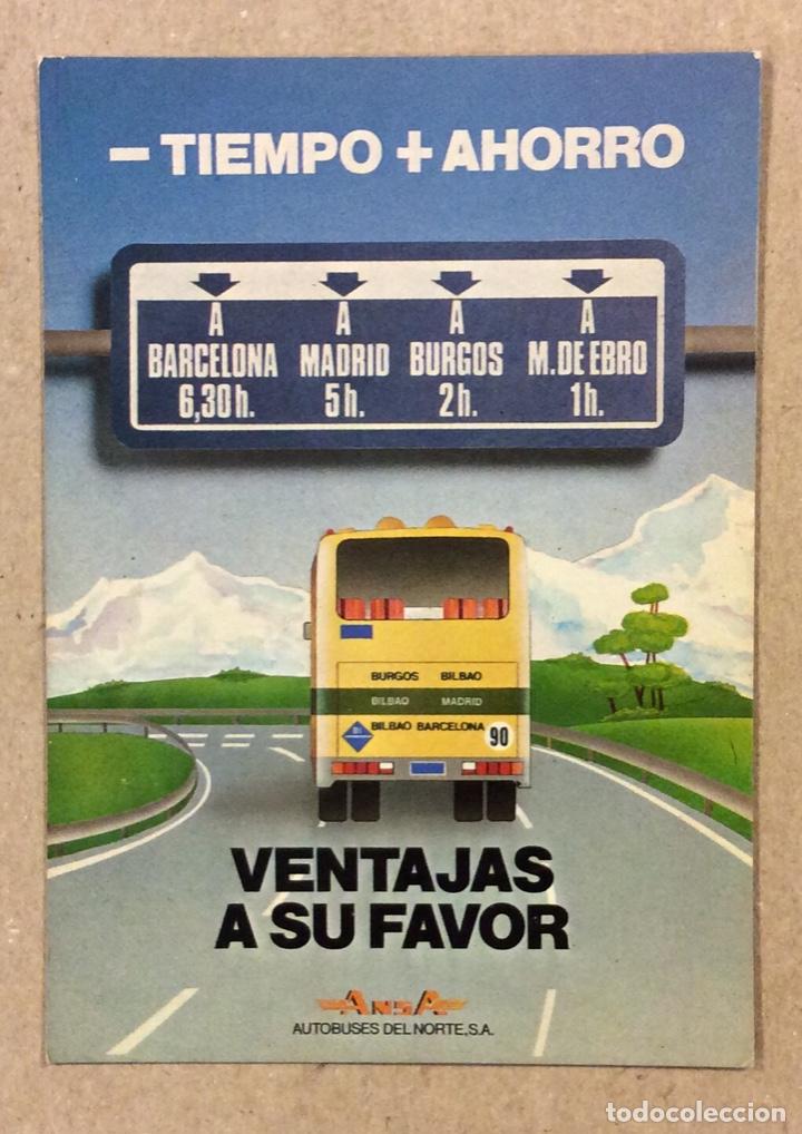 Colecionismo Calend&aacute;rios: ANSA, AUTOBUSES DEL NORTE. CALENDARIO PUBLICITARIO DE 1985.