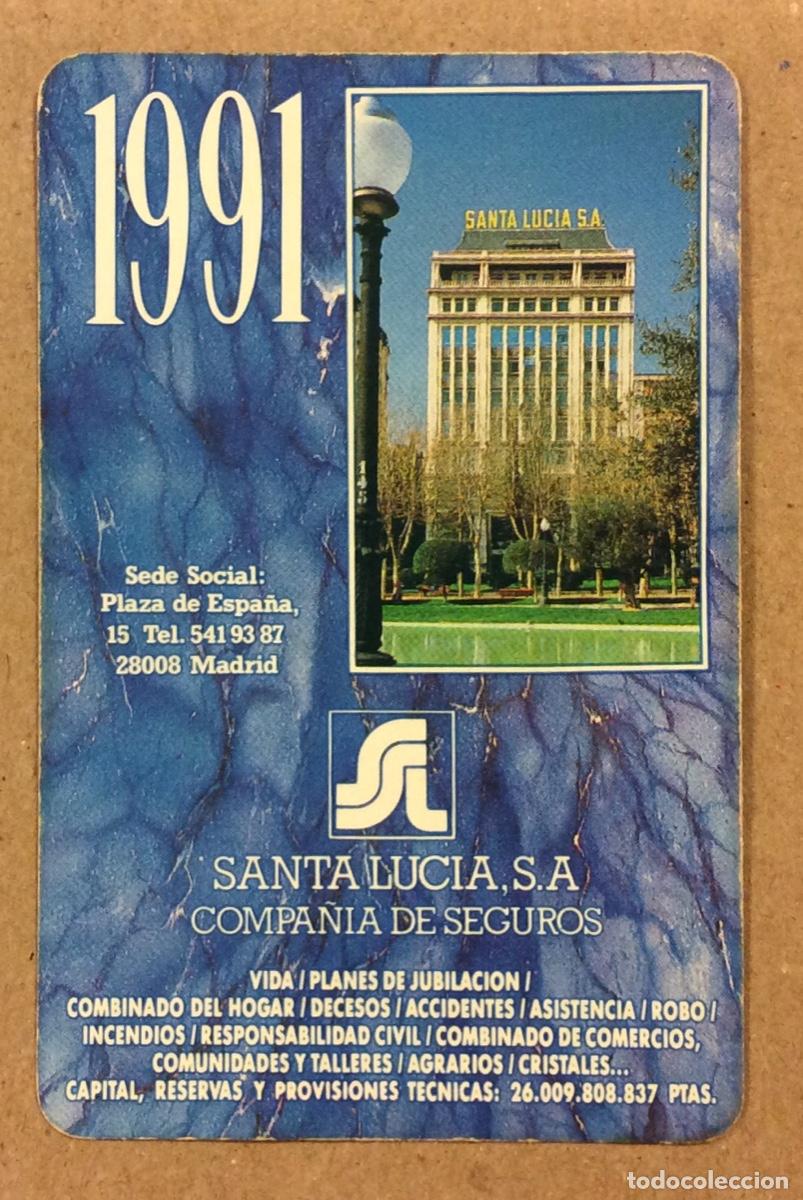 Colecionismo Calend&aacute;rios: COMPA&Ntilde;&Iacute;A DE SEGUROS SANTA LUC&Iacute;A. CALENDARIO PUBLICITARIO FOURNIER DE 1991.