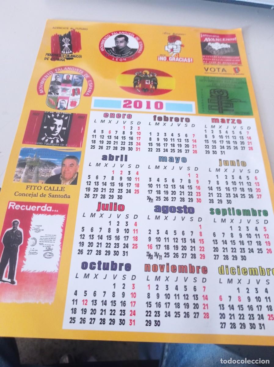 Coleccionismo calendarios: CALENDARIO MOVIMIENTO FALANGISTA DE ESPA&Ntilde;A A&Ntilde;O 2010 TAMA&Ntilde;O D-A-4 REF. UR MES 2