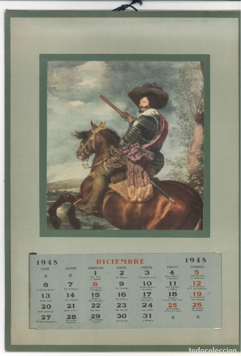 Coleccionismo calendarios: CALENDARIO- EDICIONES BASAL. BARGU&Ntilde;O & SALVAT. DIEGO VEL&Aacute;ZQUEZ. VARIAS OBRAS. PINTURA. ARTE- 1948