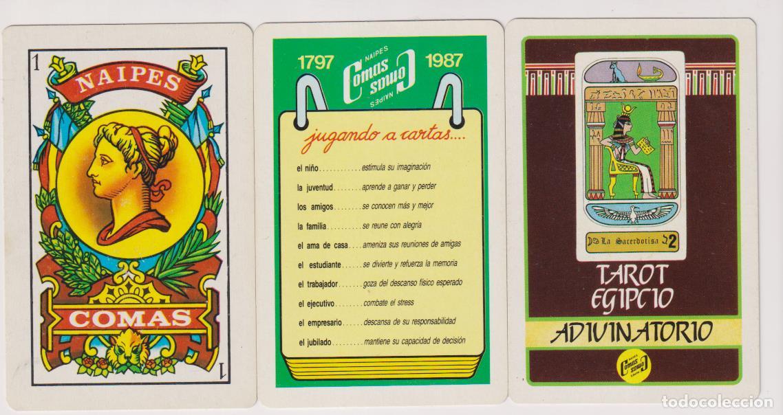 Collectionnisme Calendriers: Lote de 3 Calendarios Comas 1989. As de Oros, Jugando a cartas y Tarot Egipcio