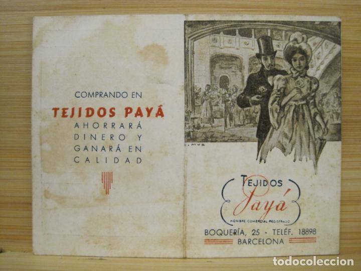 Coleccionismo Calendarios: BARCELONA-TEJIDOS PAYA-CALENDARIO A&Ntilde;O 1950-VER FOTOS-(98.104)