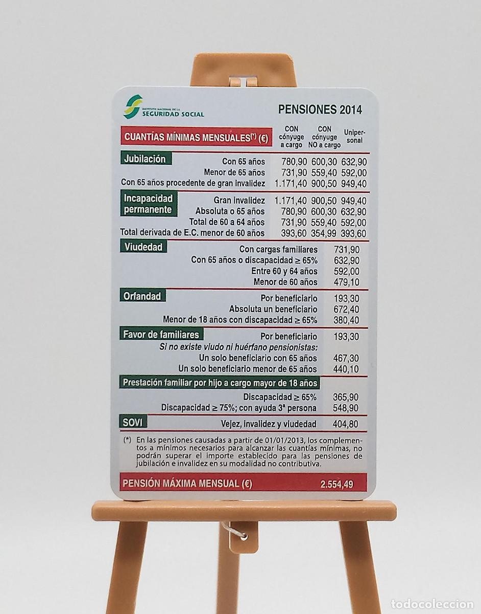Coleccionismo Calendarios: Calendario de bolsillo - 2014 - Pensiones 2014 - Instituto Nacional de la Seguridad Social