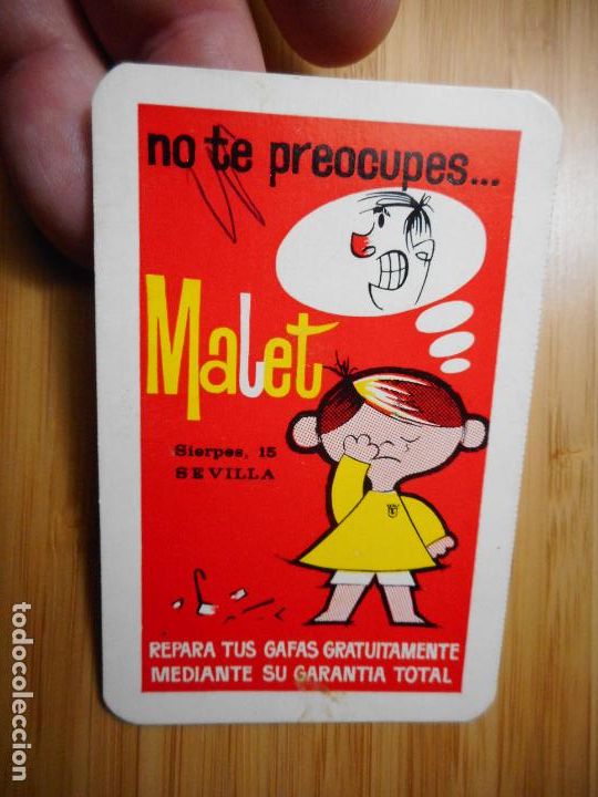 Coleccionismo Calendarios: ANTIGUO CALENDARIO GAFAS MALET SEVILLA 1968