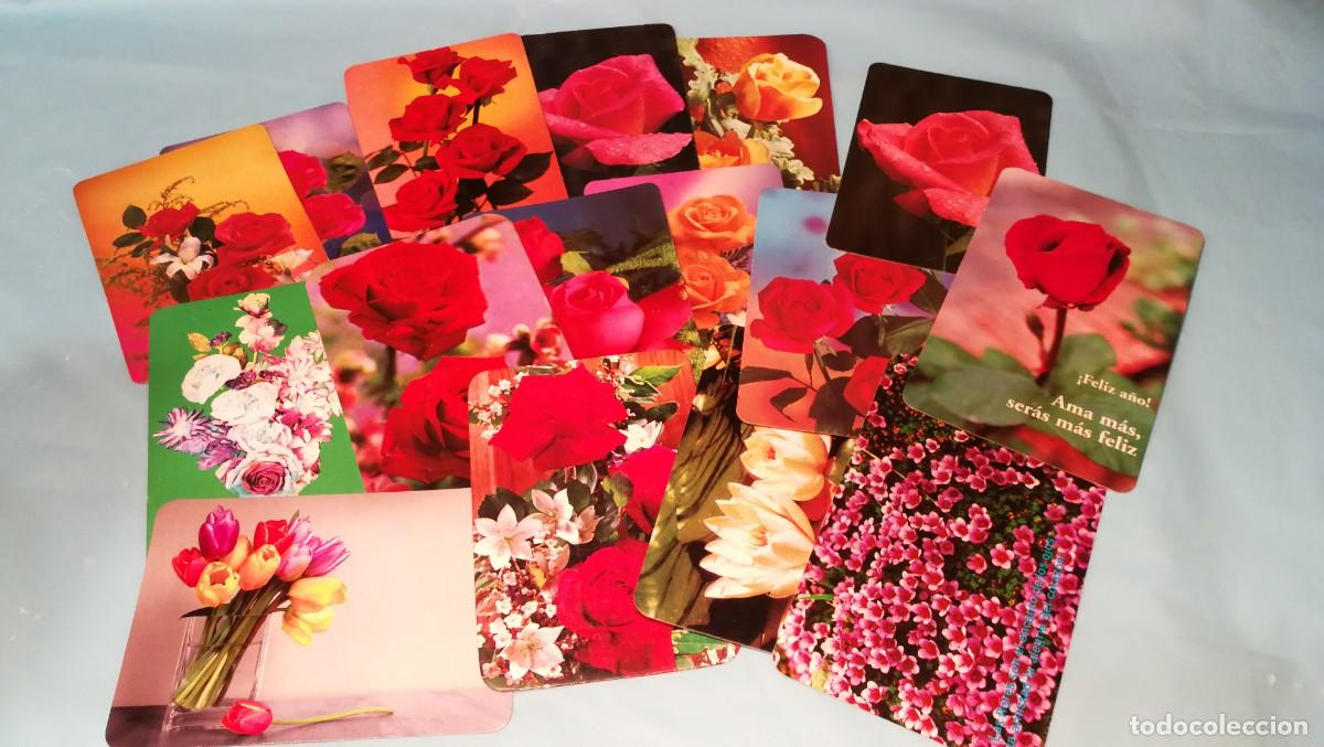 Sammeln von Kalendern: Lote 16 calendarios, flores, motivos florales, con publicidad. Tama&ntilde;o Bolsillo.