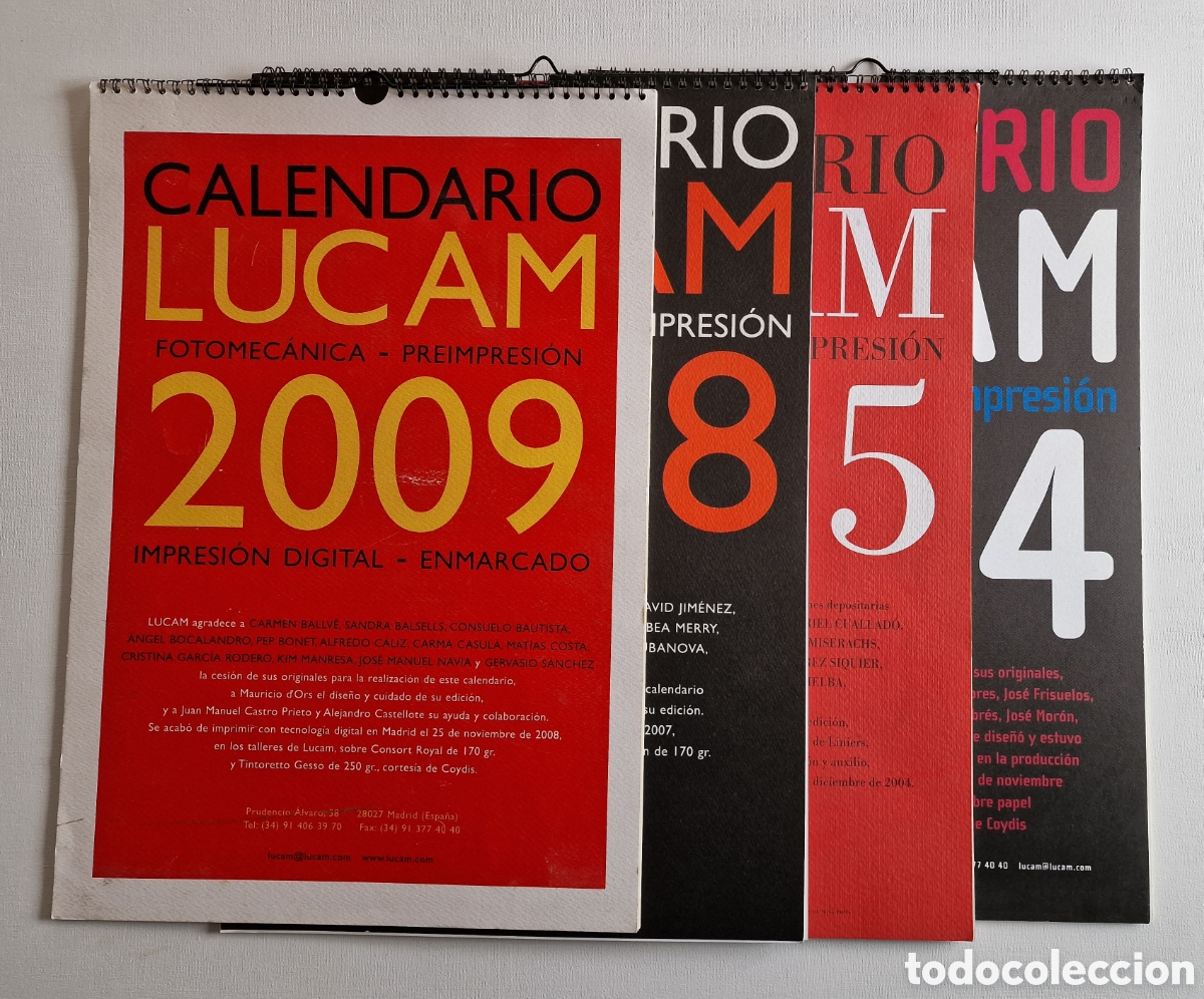 Coleccionismo calendarios: Cuatro calendarios LUCAM de gran formato - Foto 1